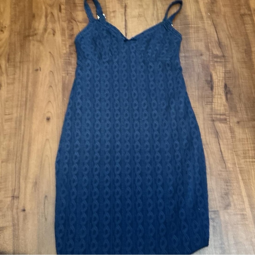 Elegant Navy Blue Lace Dress